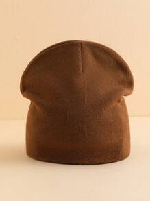 1pc Women's Fashionable Plain Jacquard Beanie Cap Warm Simple Casual Hat For Fall Winter Halloween