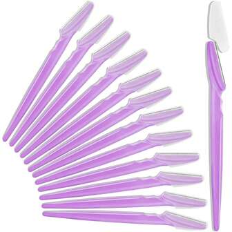 12pcs Lavender Color Eyebrow Razor - Multipurpose Face Shaving Dermaplaning Tool, Eyebrow Trimmer With Cover, Suitable For Women And Men Body Hair Removal