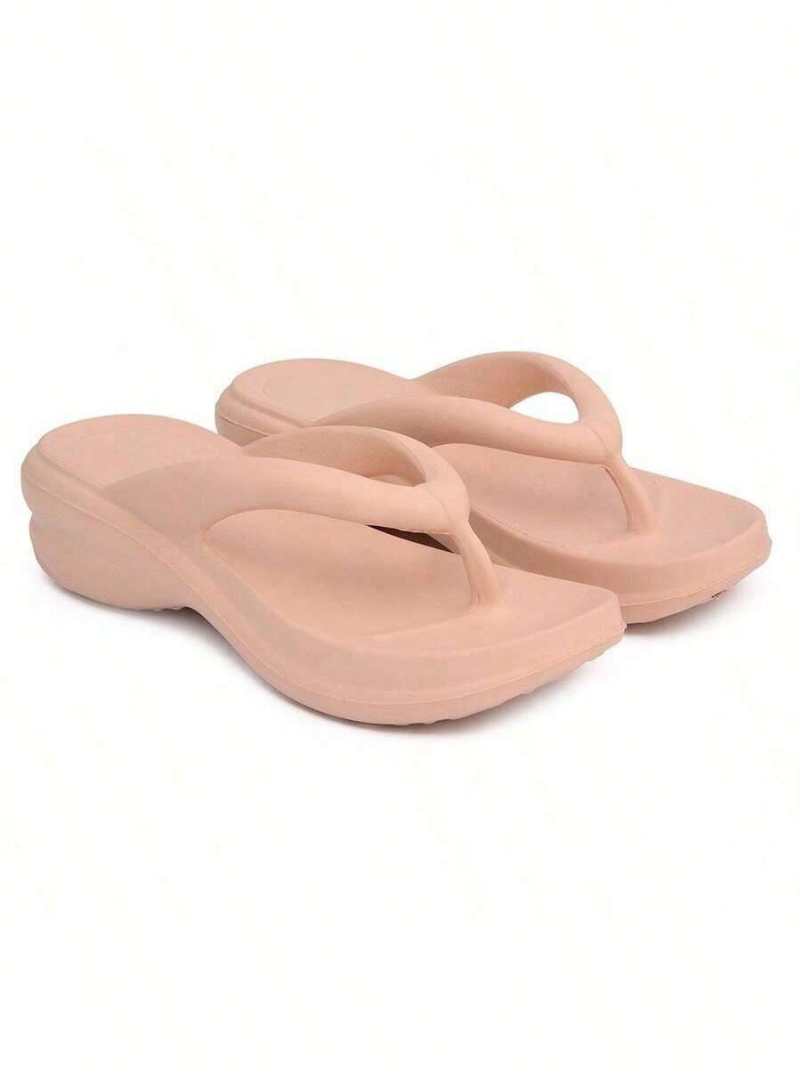 Women's Platform Sandal Cloud Clog Lightweight And Comfortable Flip Flop New Release - 米色 - 查看 1