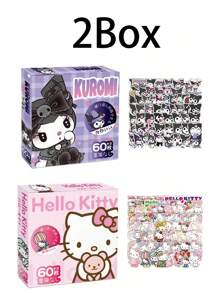 Sanrio 60Pcs/Box Small Hello Kitty Kuromi Cinnamoroll Pochacco Stickers DIY Laptop Phone Diary Cute Cartoon  Kitty Cat Sticker(Some Parts May Be Random)(New And Old Packaging Random)