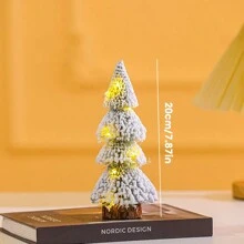 Mini Snowy Pine Christmas Tree, Miniature Pine Needle Decorated Christmas Tree, Window Display & Desktop Ornament, 1:12 Scale Christmas Ladder Dollhouse Decoration, Christmas Gift, Birthday Present, Home Decoration,Christmas