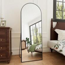 Floor Mirror Arched Full Length Mirror, 64"X21" Mirror Floor Length Standing Hanging Or Leaning Mirror Large Full Body Mirror Wall Mirror For Bedroom, Living Room, Aluminum Frame,Gold - màu đen - Xem 4