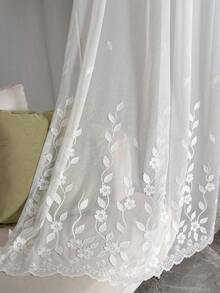 1 chiếc rèm cửa sổ hình lá và hoa nghệ thuật đơn sắc tối giản, phù hợp cho mọi mùa - Nhiều màu - Xem 11