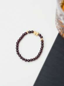 [VE] 1 件高品质纯银天然石榴石手链，提升整体气场，带来丰富的健康益处，促进血液循环，提升个人魅力。石榴石象征着幸福和忠诚，是送给亲人的理想礼物，传达真挚的情感，代表着像石榴一样丰富而甜蜜的生活。天然宝石颜色各异。 - 酒紅色 - 查看 4