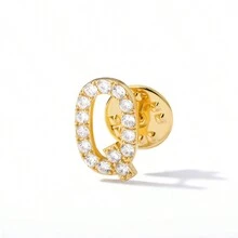 1pc Shiny Crystal A-Z Letter Brooches For Women Initial Name Brooch Pins For Suit Shirt Collar Accessories New Rhinestone Brooch Jewelry - Gold - View 23