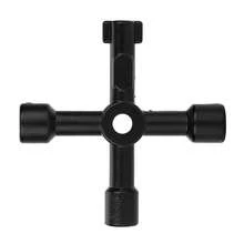 Llave de 4 Vias, Llave Triangular para Tablero, Multifuncional Llave Cruzada para Elevador, Llave para Gabinete de Control Eléctrico - Negro - Ver 6