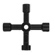 Llave de 4 Vias, Llave Triangular para Tablero, Multifuncional Llave Cruzada para Elevador, Llave para Gabinete de Control Eléctrico - Negro - Ver 4