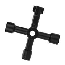 Llave de 4 Vias, Llave Triangular para Tablero, Multifuncional Llave Cruzada para Elevador, Llave para Gabinete de Control Eléctrico - Negro - Ver 7