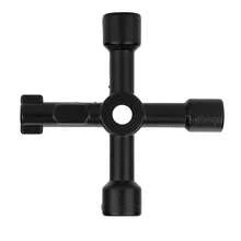 Llave de 4 Vias, Llave Triangular para Tablero, Multifuncional Llave Cruzada para Elevador, Llave para Gabinete de Control Eléctrico - Negro - Ver 5