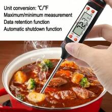 1 pieza Termómetro digital TP-101 para carne para cocinar alimentos, cocina, barbacoa, sonda, mantequilla, leche, líquido, medición de temperatura del horno, para grandes cocinas de restaurantes, sensor de temperatura digital, indicador (batería incluida)