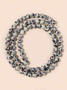 1 Strand Dalmatian Jasper Natural Stone Beads For Jewelry Making Round Loose Bead Needlework DIY Bracelet 4 6 8 10mm - Multicolor - View 8