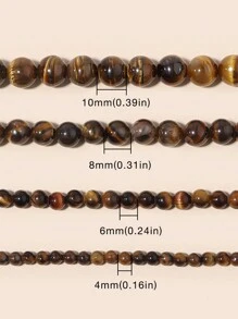 Conta solta de olho de tigre amarelo de pedra natural para fazer joias DIY Acessórios para pulseira 15'' 4 6 8 10 mm