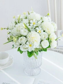 1 PIEZA Decoración de otoño Ramos de flores artificiales de rosas, hortensias, crisantemos de seda, plantas falsas de eucalipto, regalos del Día de San Valentín, decoraciones de fiesta de cumpleaños, cestas de flores de boda, flores de novia, decoración para el hogar en comedores, dormitorios, alféizares, jarrones, decoraciones de Año Nuevo, jardines al aire libre, inicio de temporada escolar