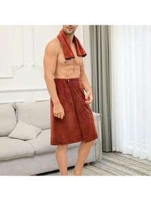 Men's Body Bath Wrap Towel Adjustable Sauna Towels Spa Wrap Shower With Towel - Xám - Xem 7