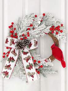 1 Stück Weihnachtskranz, Roter Kardinal Vogel Landhausstil Kranz Heim Wanddekoration, Künstlicher dekorativer Kranz für Haustür, beste Geschenke Heim Dekoration Weihnachtsdekorationen Raumdekoration Winter