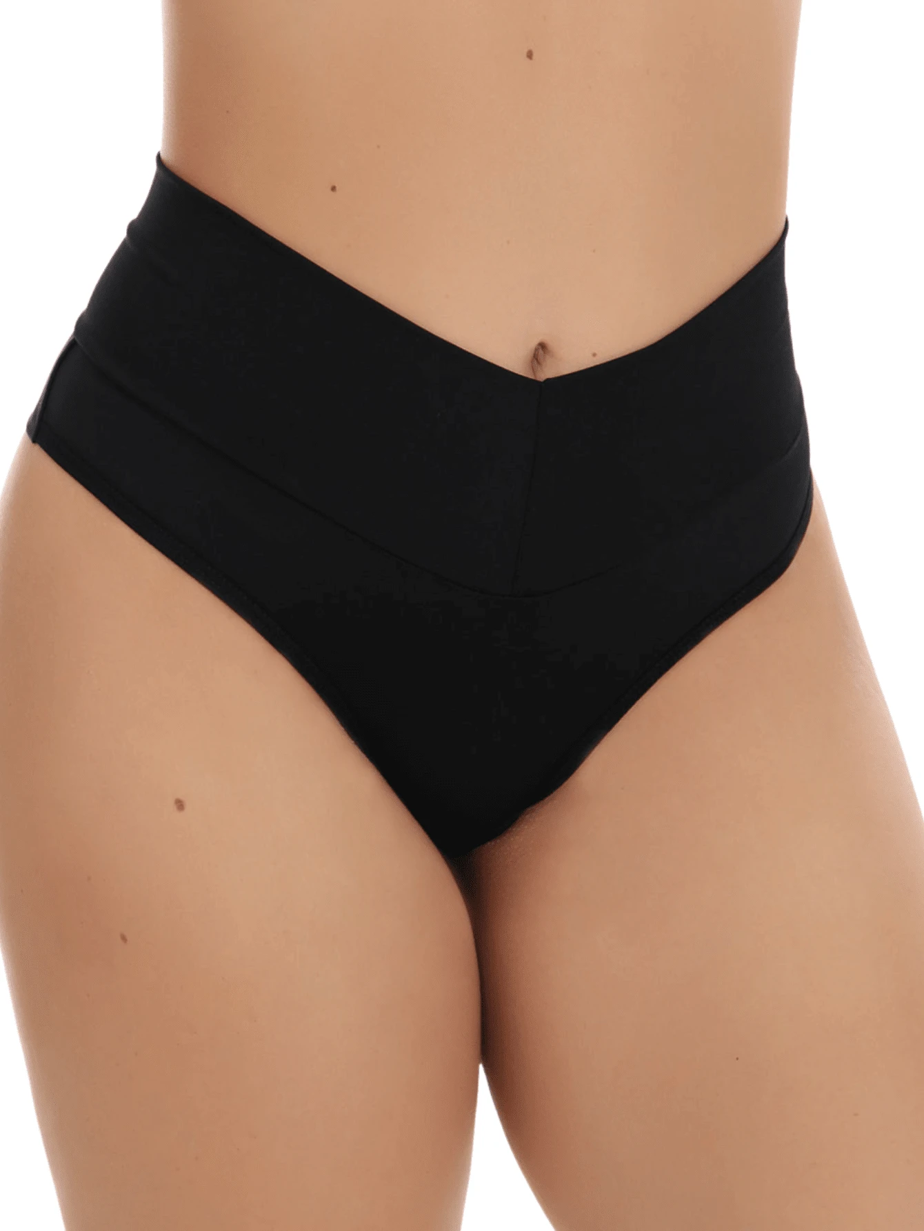 Women's High Waist Panties Double G-String Thong High Waist Comfortable Women's Lingerie - màu đen - Xem 1