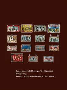 30pcs/Pack Vintage Distressed Steampunk Decorative Sticker Pack For Scrapbooking - Multicolor - View 12