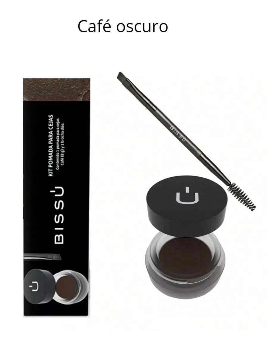 Kit pomada para ceja bissu con brocha - Café oscuro - Ver 1