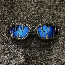 1 Pc Personal Designer Wrap Around Fashion Men Fashion Glasses Oval Vintage Punk Street Fashion Glasses For Women Outdoor Sport Party Shades Stylish Eyeglasses Halloween Looks Street Style And Suit For Sweater Jacket Sweatshirt Hoodie Leather Pants And Cargo Pants