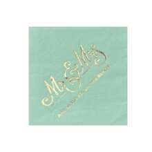 16 chiếc/bộ khăn ăn tiệc cưới in lá vàng Mr & Mrs, 10x10 inch, quà tặng cô dâu đám cưới, giấy lụa trang trí tiệc, trang trí bàn ăn nhà hàng & khách sạn, Giáng sinh - Nhiều màu - Xem 8