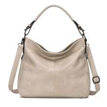 KL928 Túi Tote Hình Lưỡi Liềm Lớn Cho Nữ, Dây Đeo Vai Có Thể Điều Chỉnh, Khóa Kéo Phía Dưới Để Điều Chỉnh Kích Thước Túi - Màu be - Xem 1