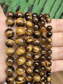 Conta solta de olho de tigre amarelo de pedra natural para fazer joias DIY Acessórios para pulseira 15'' 4 6 8 10 mm