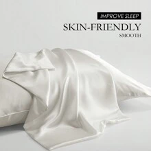 Silk Pillowcase 100% Silk, Super Soft Silk Pillowcase 22 Momme, Low-Allergy Pillowcases To Protect Hair And Skin, 1 Piece Breathable Pillowcase. - 米色 - 查看 5