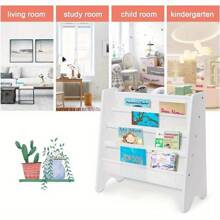 4 Tier Bookcase Bookshelf White Storage Bookcase Shelf With Soft Canvas For Book Storage 61 * 60 * 26.5CM