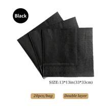 20 件/袋彩色餐巾，33 厘米见方，2 层纸，适用于派对、家庭、厨房、户外用餐、生日、红色、白色、金色、银色、黑色、亮黄色、橙色、紫色、粉色、深蓝色、多色可选、圣诞节 - 紅色 - 查看 17