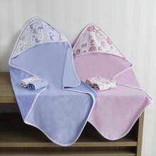 Hooded Lined Baby Towel - Bird - Pink - 70cm X 70cm - 淺粉色 - 查看 1