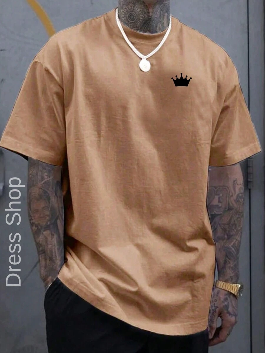 Men's T-Shirt COROA 100% Cotton Shirt Premium Mesh - 棕色 - 查看 1