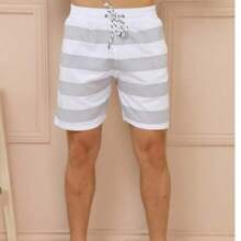 Shorts Masculinas Mauricinho Shorts Seca Rápido Surf Estampada Praia Tactel Adulto Shorts - Cinza Claro - Visão 4