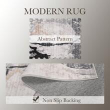 Modern Abstract Carpet Ultra Thin Soft Carpet Low Pile Non Slip Carpet Washable Area Rug Foldable Indoor Carpet For Living Room Office Dining Room - Grey - View 6