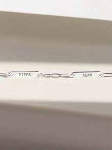 Minimalist Custom Name Necklace For Women,Multiple Bar Charms Necklace With Paperclip Chain,Personalized Engraving 1-5 Names Necklaces,Personalized Jewelry Customized Engraved Multiple Names Pendant Necklaces,Birthday Gift Valentine's Day Gifts, Family Gifts,Halloween, Christmas Gifts