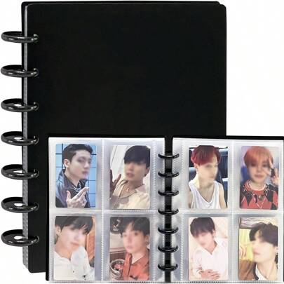 Photo Albums Photo Card Binder 3 Inch Photo Card Holder Book Cover With 80 Card Slots A5 Idol Business Card Set 2*3 Polaroid Album Black White Pink