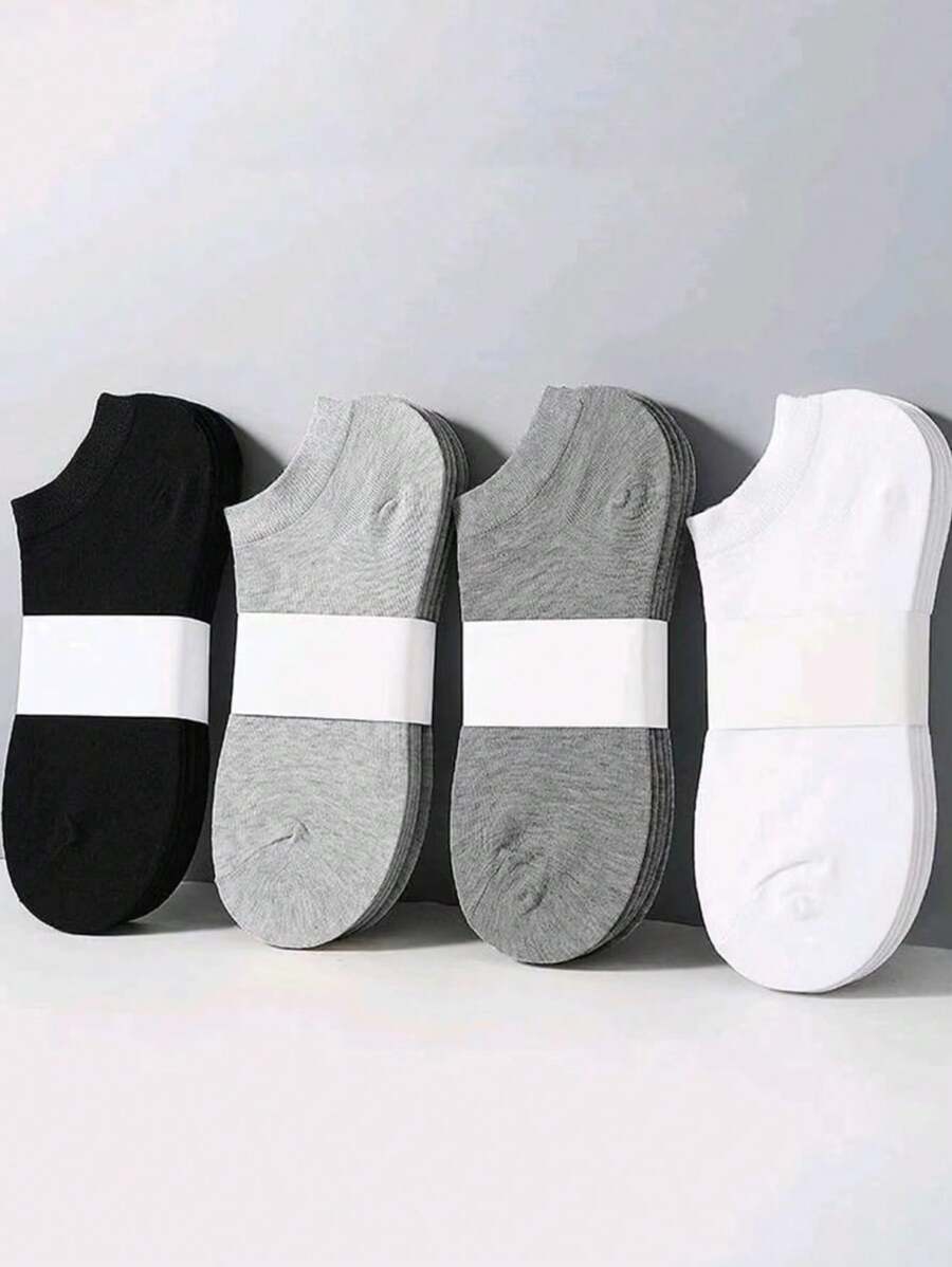 20素色簡約風短襪子適用於日常生活 - 彩色 - 查看 1