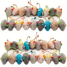 6 cái/bộ - Đồ chơi mèo mô phỏng bằng vải nhung, chống trầy xước và cắn - Nhiều màu - Xem 6