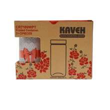 SET OF 3 DECORATED GLASS JARS WITH LID 230ML – VARIOUS PRINTS - KAVEH - 透明的 - 查看 4