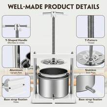 Froadp Fruit Press Stainless Steel Wine Press Manual Fruit Mill For Kitchen And Home Pressing For Grapes Fruits Vegetables - White - View 3