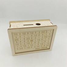 Hucha de regalo con estilo de divisa europea, artesanía de madera, accesorios de decoración del hogar con estilo de euro/USD, hucha de monedas de madera retro con caja de ahorro con contraseña en stock