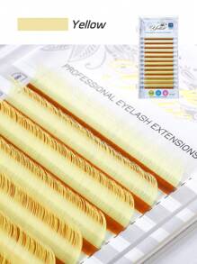 yelix 12 排多色单根睫毛延长彩色假睫毛适用于角色扮演派对和万圣节 B/C/D 卷曲 8-15 毫米混合长度睫毛簇、睫毛簇、单根睫毛、睫毛、假睫毛 - 彩色 - 查看 11