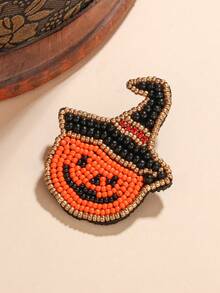1 件手工制作的邪恶蝙蝠南瓜头胸针，男士时尚贝壳珍珠胸针，万圣节派对纪念礼物 - 南瓜帽胸針XMT-0205-5 - 查看 2