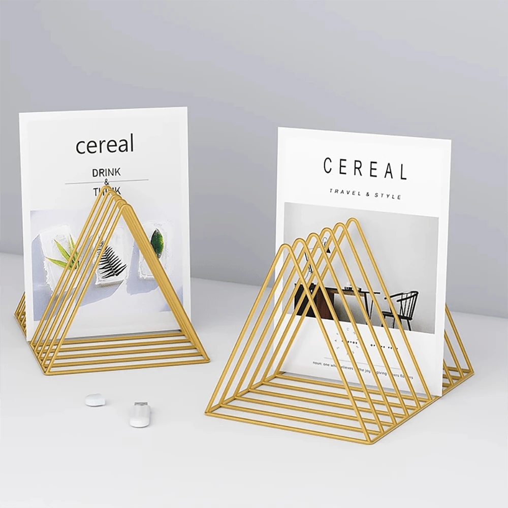 Soporte Libros Triangular Madera - Estantería Mini Para Mesa | 10x6 Pulgadas | Diseño Minimalista