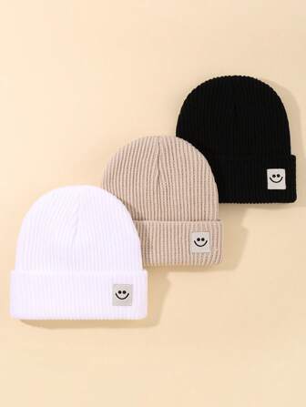 3 delar Stickade mössor för barn Varma stickade mössor för bebisar Pojkar och flickor Söta modestickade mössor Daglig fest Babystickade mössor Höst och vinter