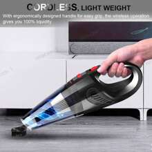 120W Portable Cordless Handheld Car Vacuum Cleaner Wet&Dry Duster Strong Suction - 無線黑色 - 查看 5