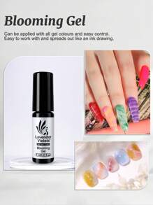 Lavender Violets Gel-Nagellack-Set 6 Pcs UV-Nagellack LED Soak-Off mit Non-acid PH Bond,5 in 1 Builder Base,Nail Blooming Gel,Glow In The Dark,Glossy & Matte Top Coat Builder Gel C201