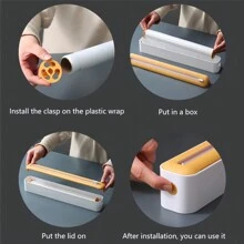 Wiederverwendbare Lebensmittel Folie Spender mit Schneidvorrichtung, für Frischhaltefolie, Backpapier, Alufolie, Backpapier, Küchenutensil