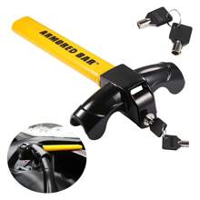 Car Steering Wheel Lock Universal Fit Maximum Security Steering Wheel Lock For Cars, Anti-Theft T-Bar Steering Wheel Lock - Yellow - View 1