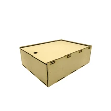 Bottle Box (Any Bottle) Mdf Large With 4 Compartments - Camel - View 2