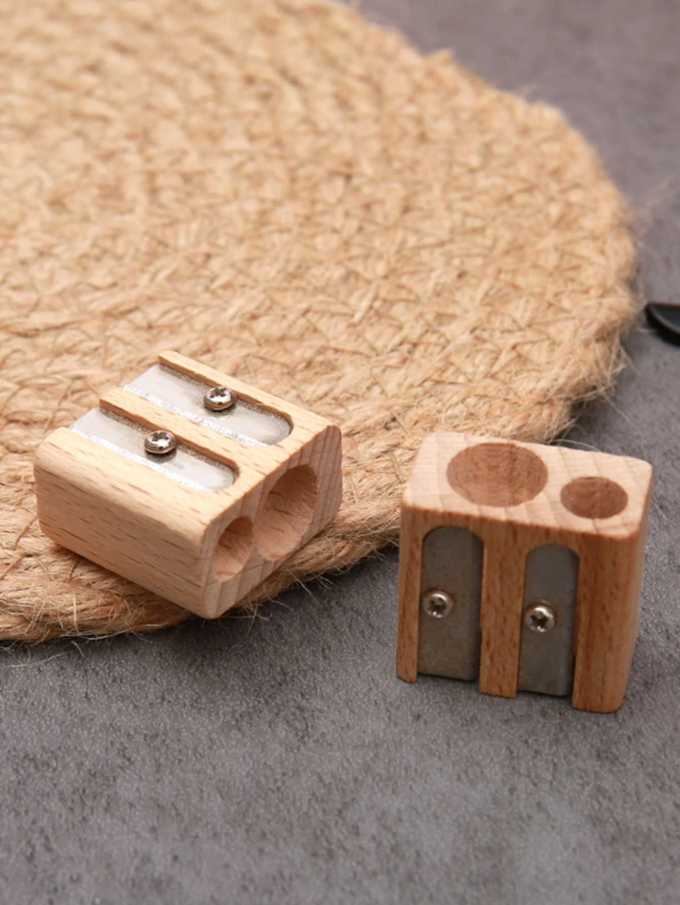 Wood Double Hole Pencil Sharpener For Students And Office Use | SHEIN USA